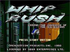Title screen of Whip Rush on the Sega Genesis.